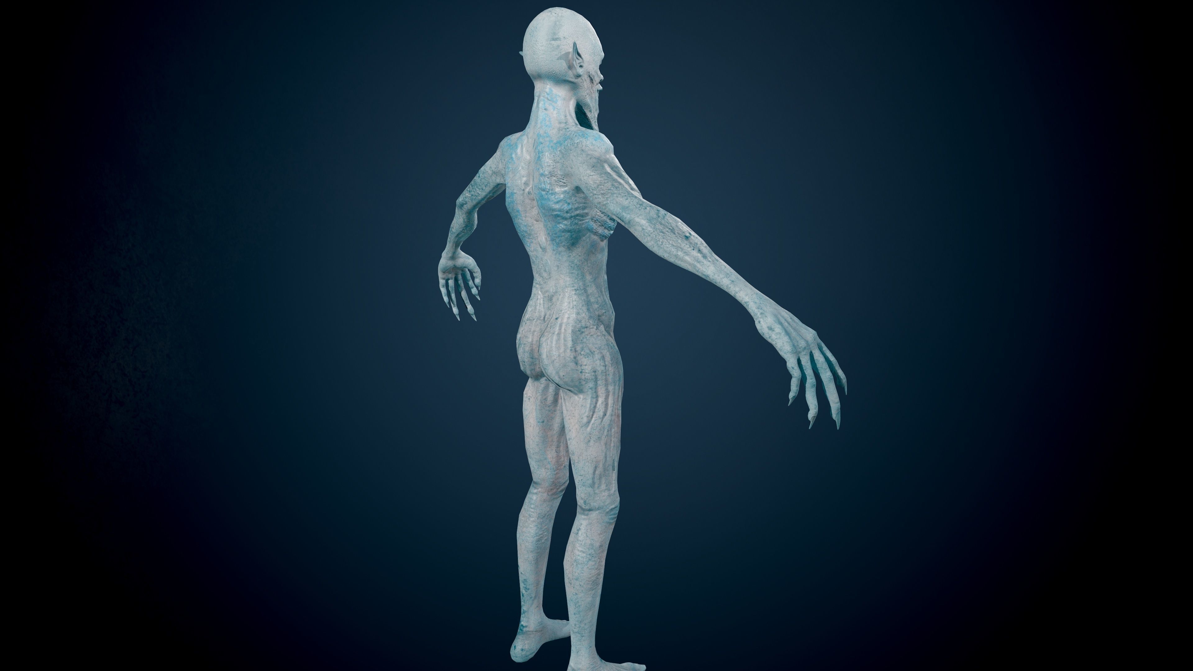 Ghoul human skeleton Low-poly 3D model_4
