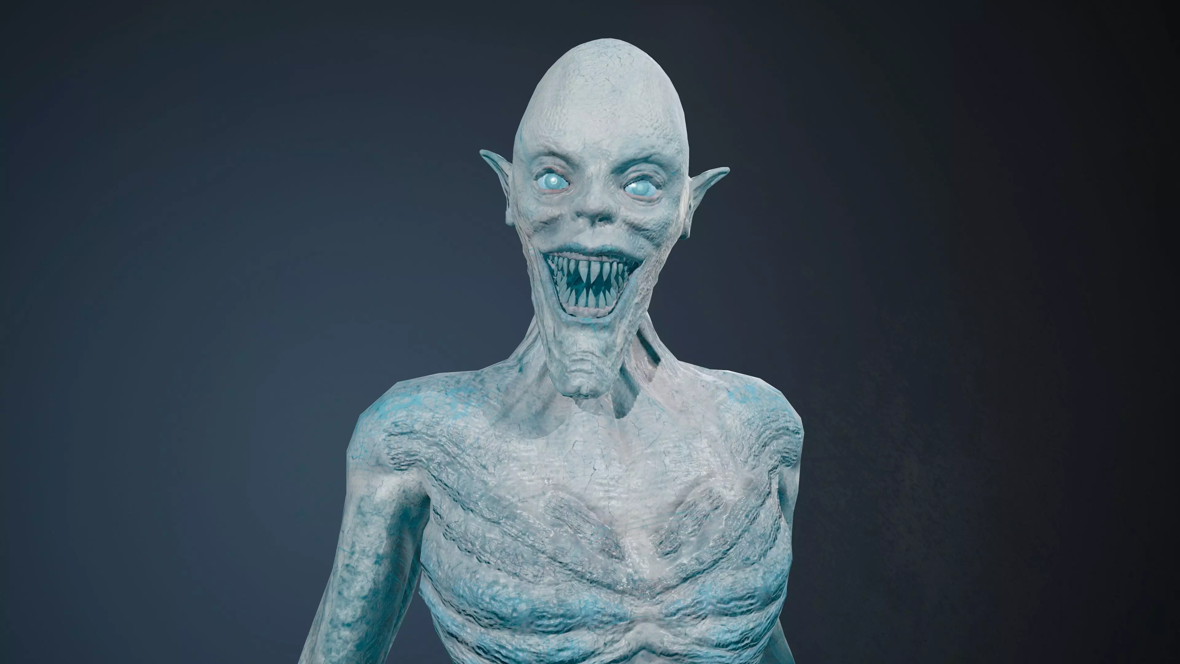 Ghoul human skeleton Low-poly 3D model_0