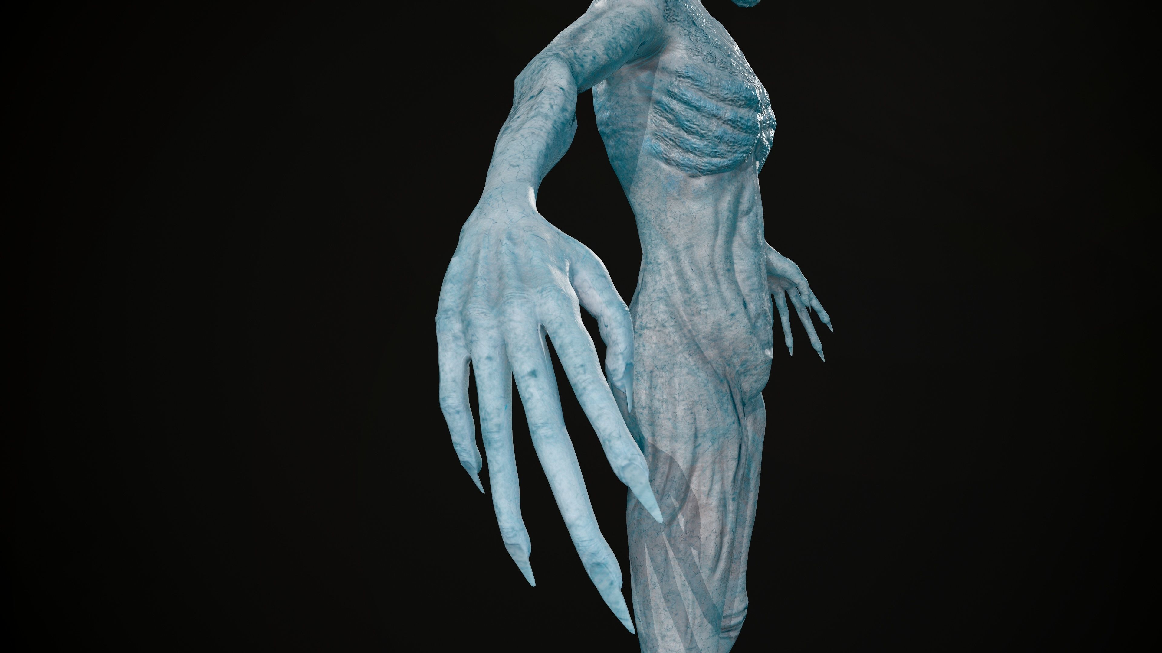 Ghoul human skeleton Low-poly 3D model_11