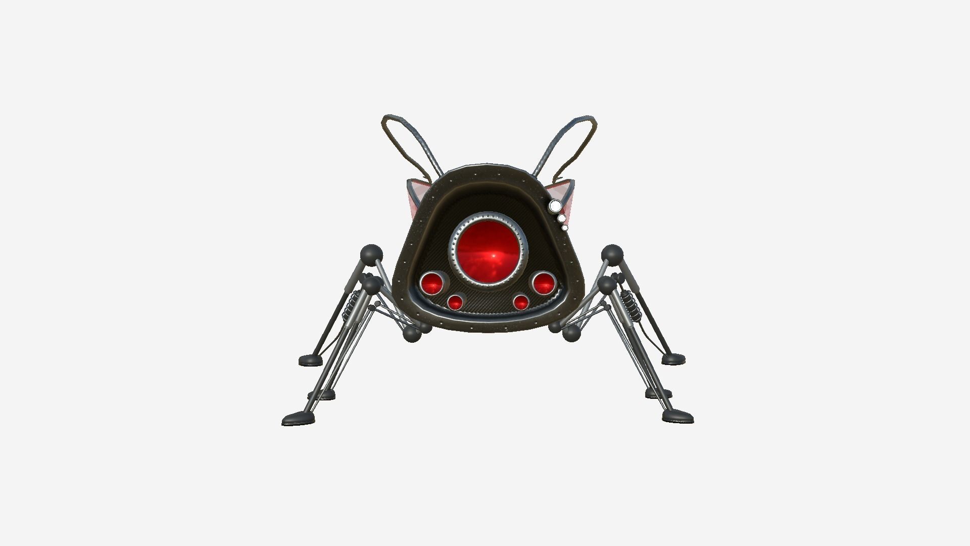 Insect Robot F02 Dark Steel - SciFi Character Design Low-poly 3D model_4