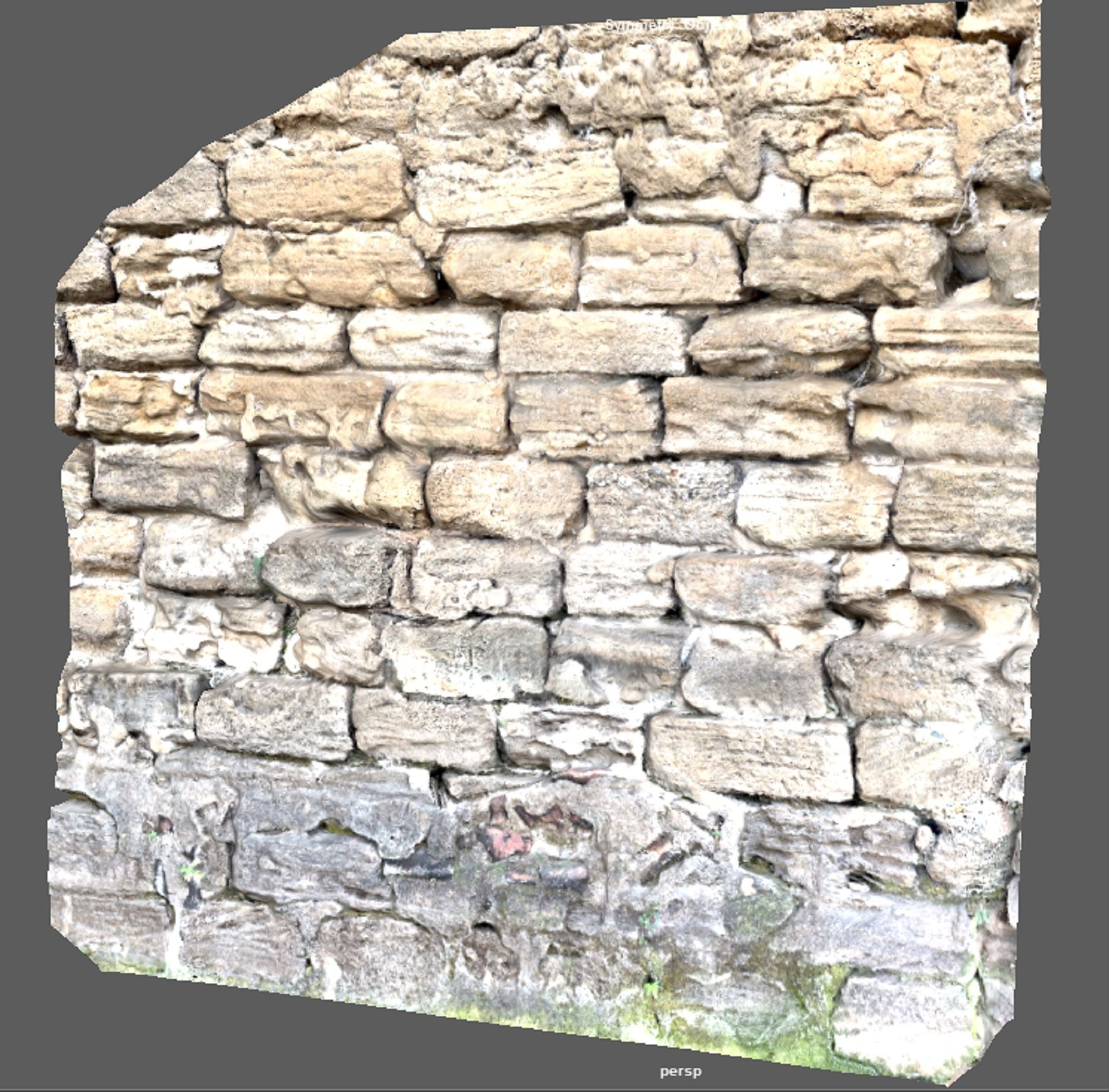 Gate wall of a beautiful fort built thousands of years ago 3D model_4