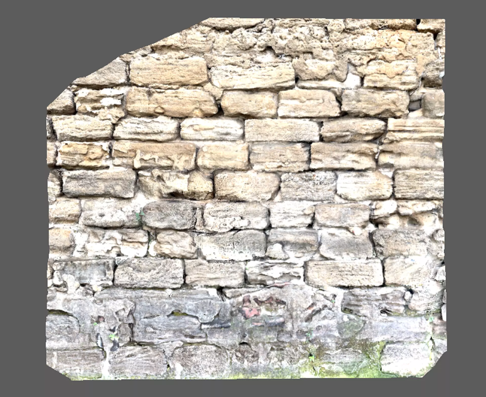 Gate wall of a beautiful fort built thousands of years ago 3D model_0
