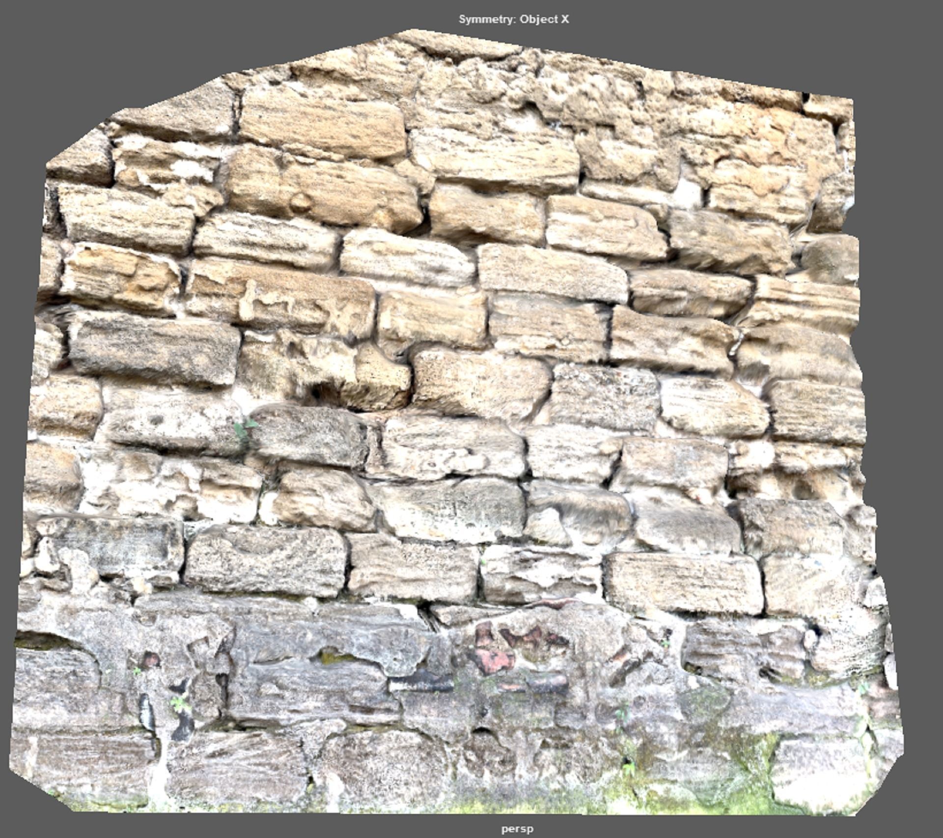 Gate wall of a beautiful fort built thousands of years ago 3D model_1
