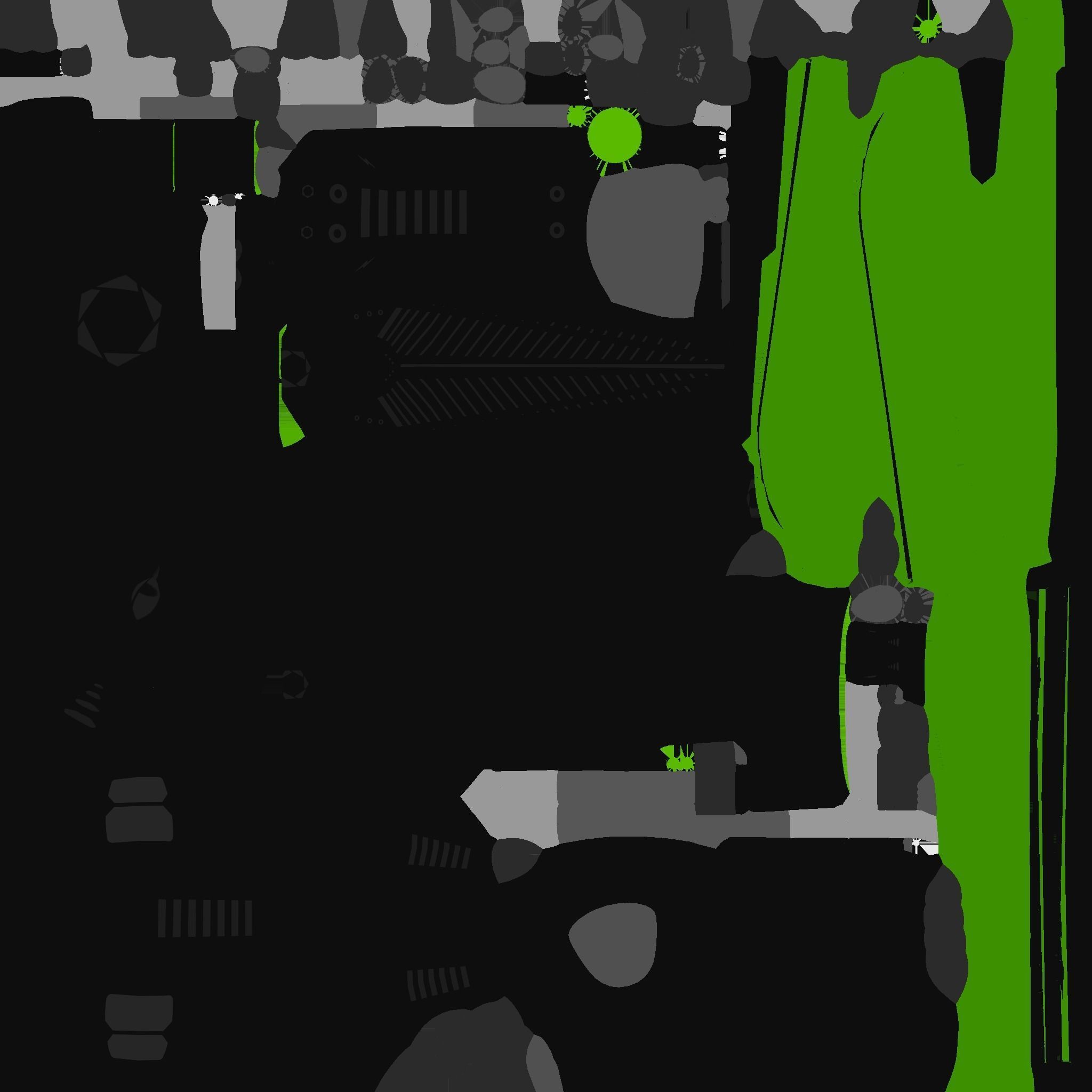 Insect Robot F03 Black Green - SciFi Character Design Low-poly 3D model_20