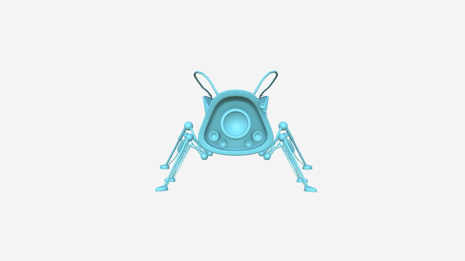 Insect Robot F03 Black Green - SciFi Character Design Low-poly 3D model_11