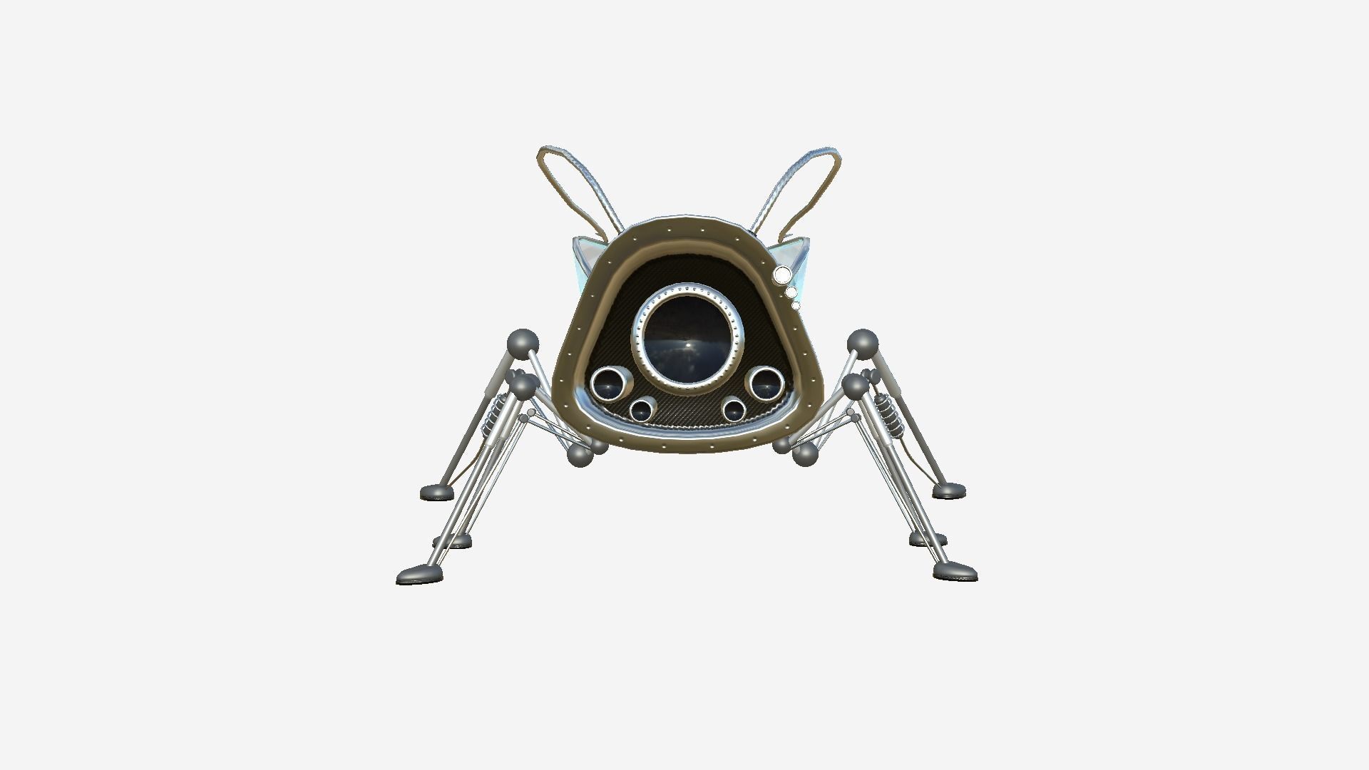 Insect Robot F05 Aluminum - SciFi Character Design Low-poly 3D model_4