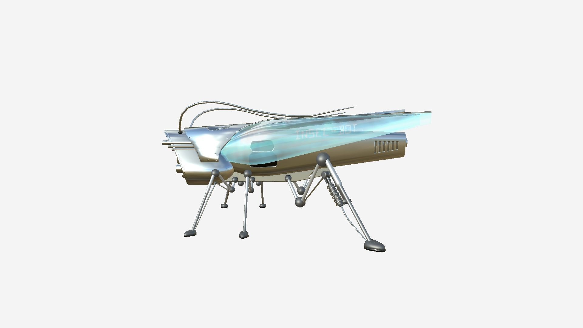 Insect Robot F05 Aluminum - SciFi Character Design Low-poly 3D model_1