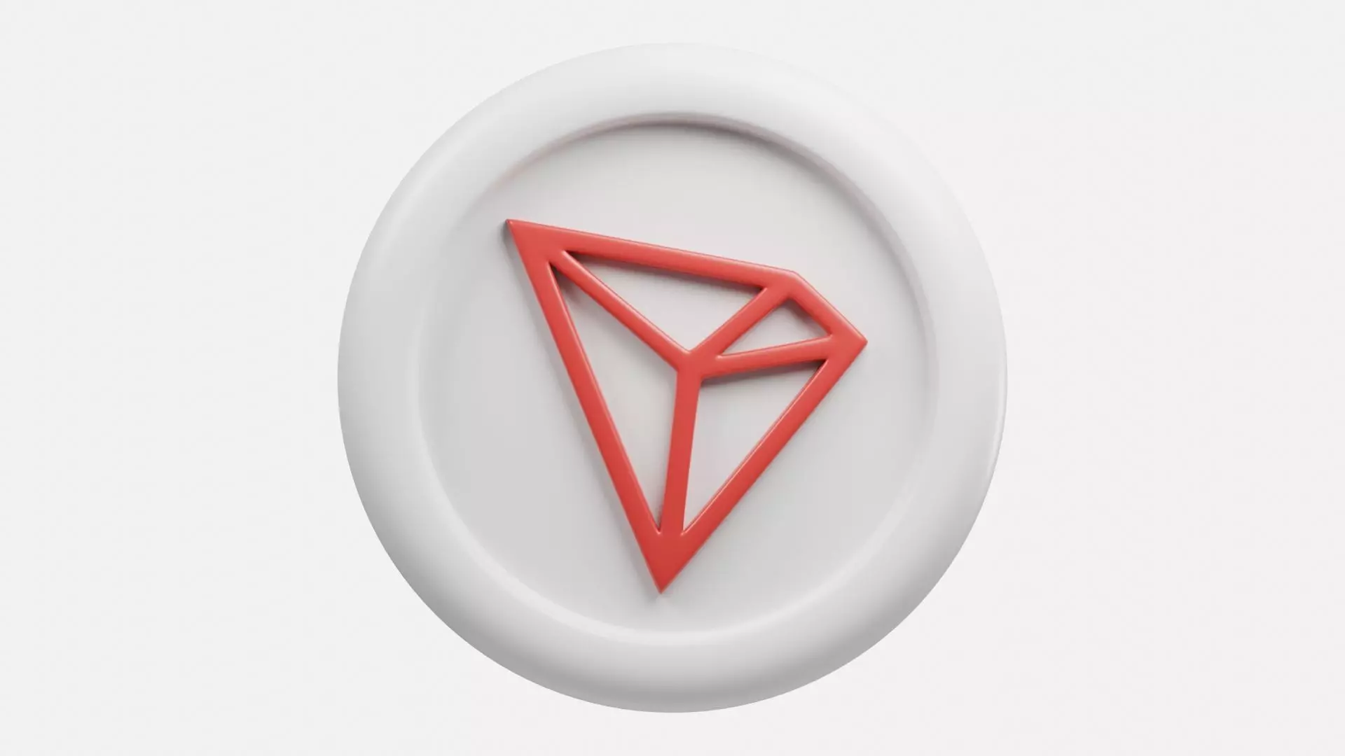 TRX or Tron Silver Crypto Coin with cartoon style 3D model_0