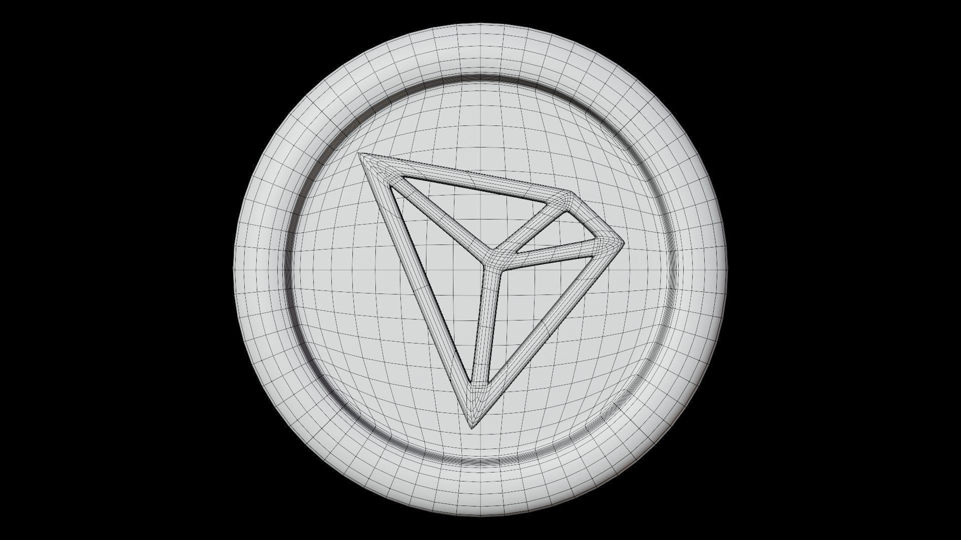 TRX or Tron Silver Crypto Coin with cartoon style 3D model_6