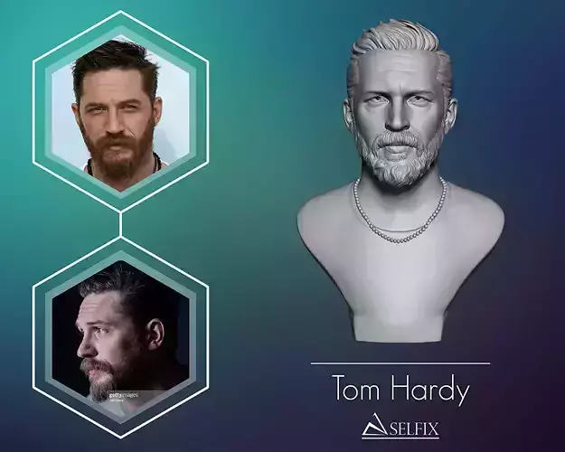 Tom Hardy bust sculpture 3D print model