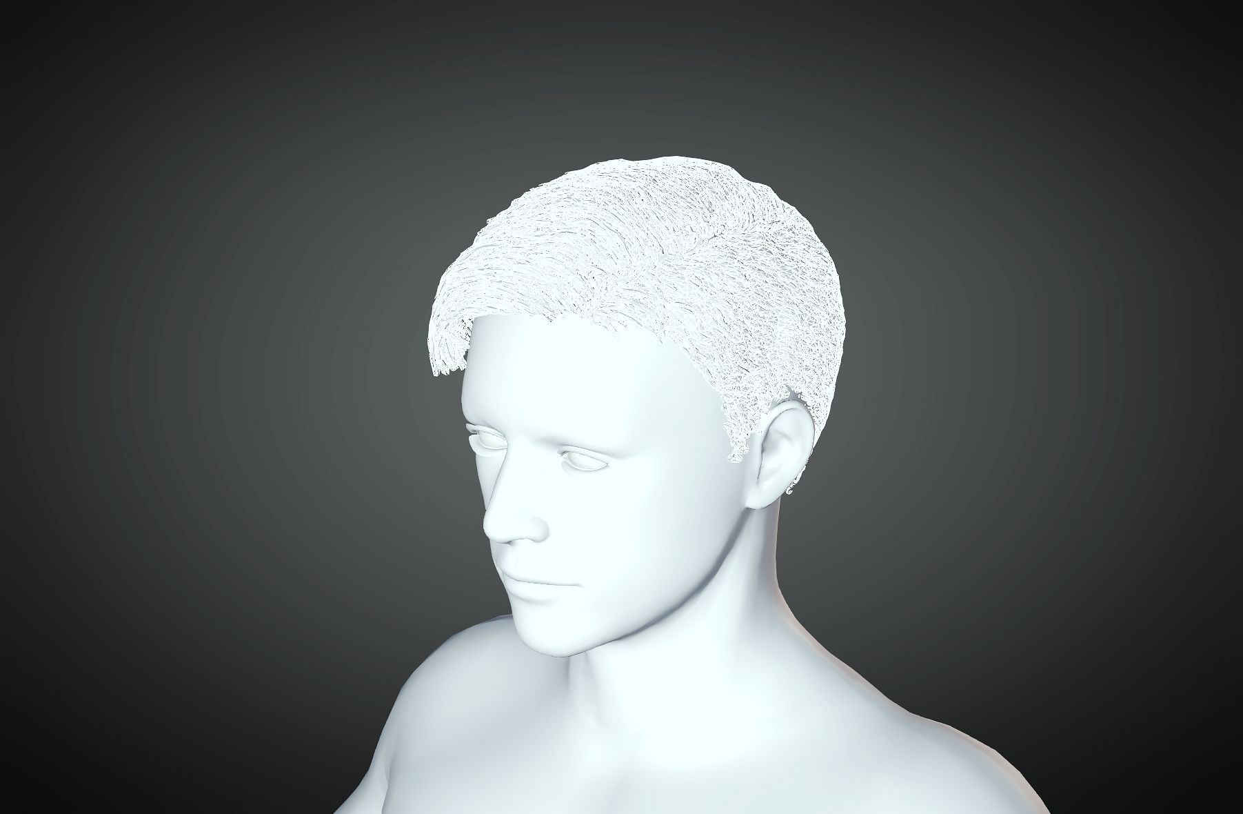 3D Hair style for Man 11 3D print model_5