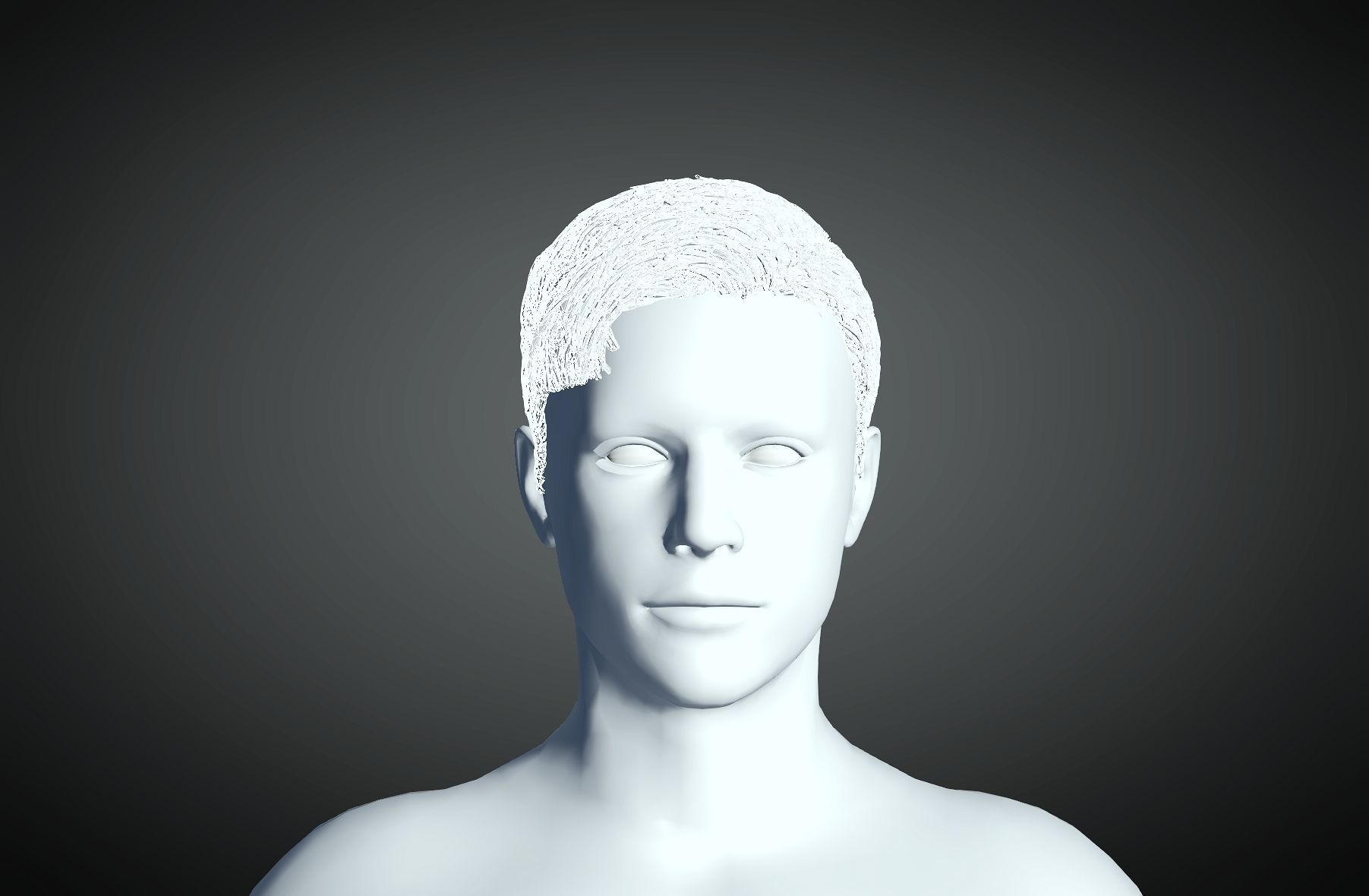 3D Hair style for Man 11 3D print model_4