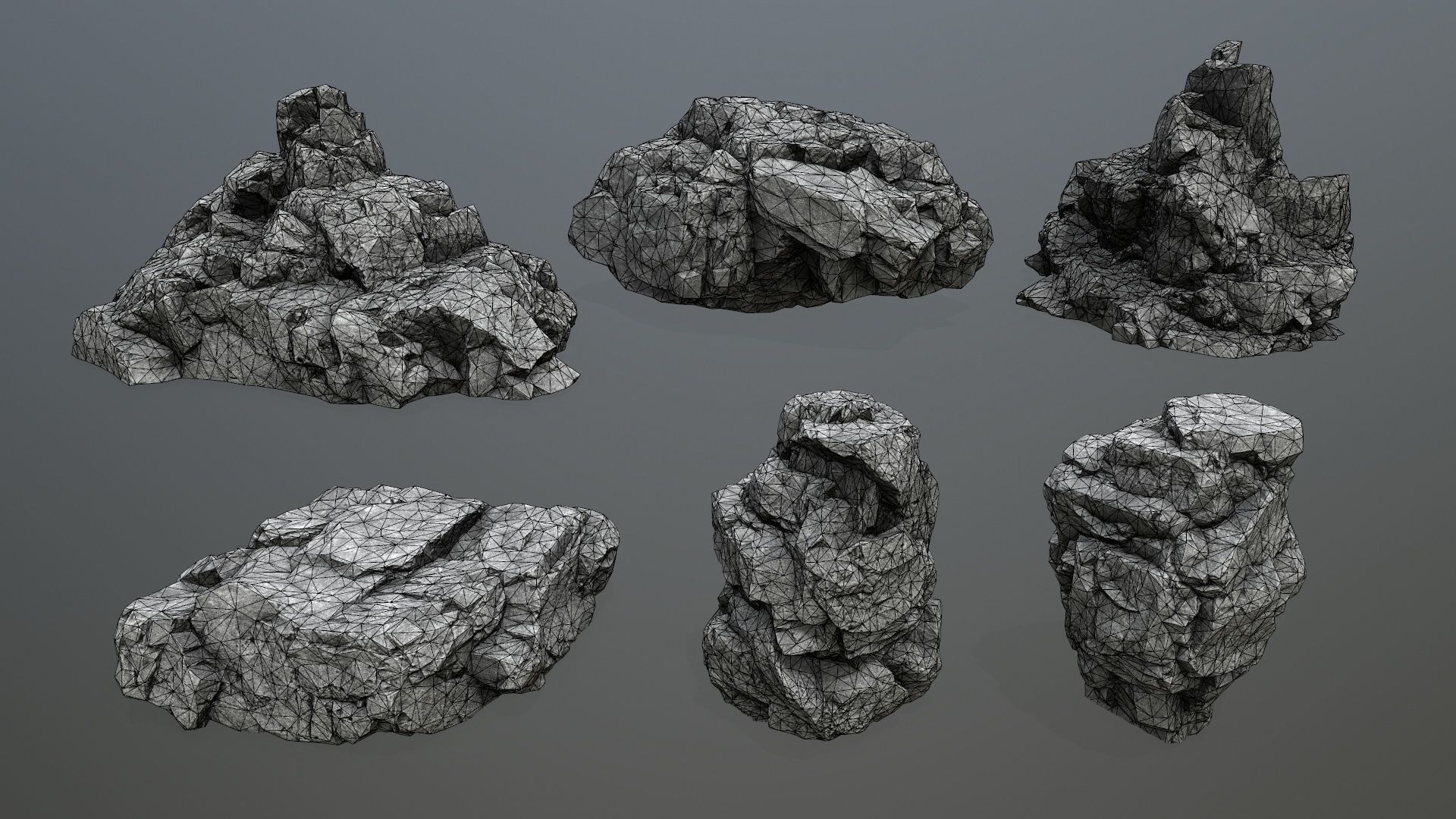 rocks rock Low-poly 3D model_26