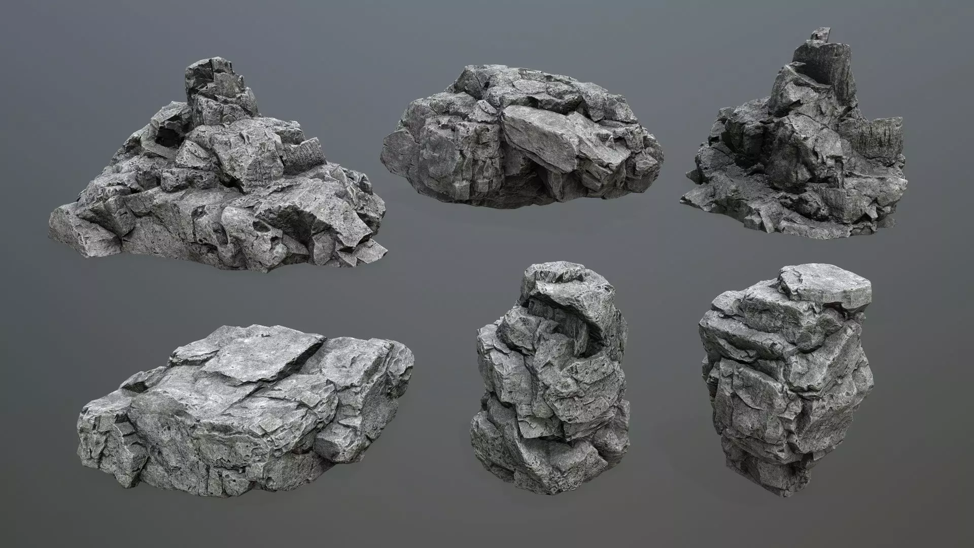 rocks rock Low-poly 3D model_0