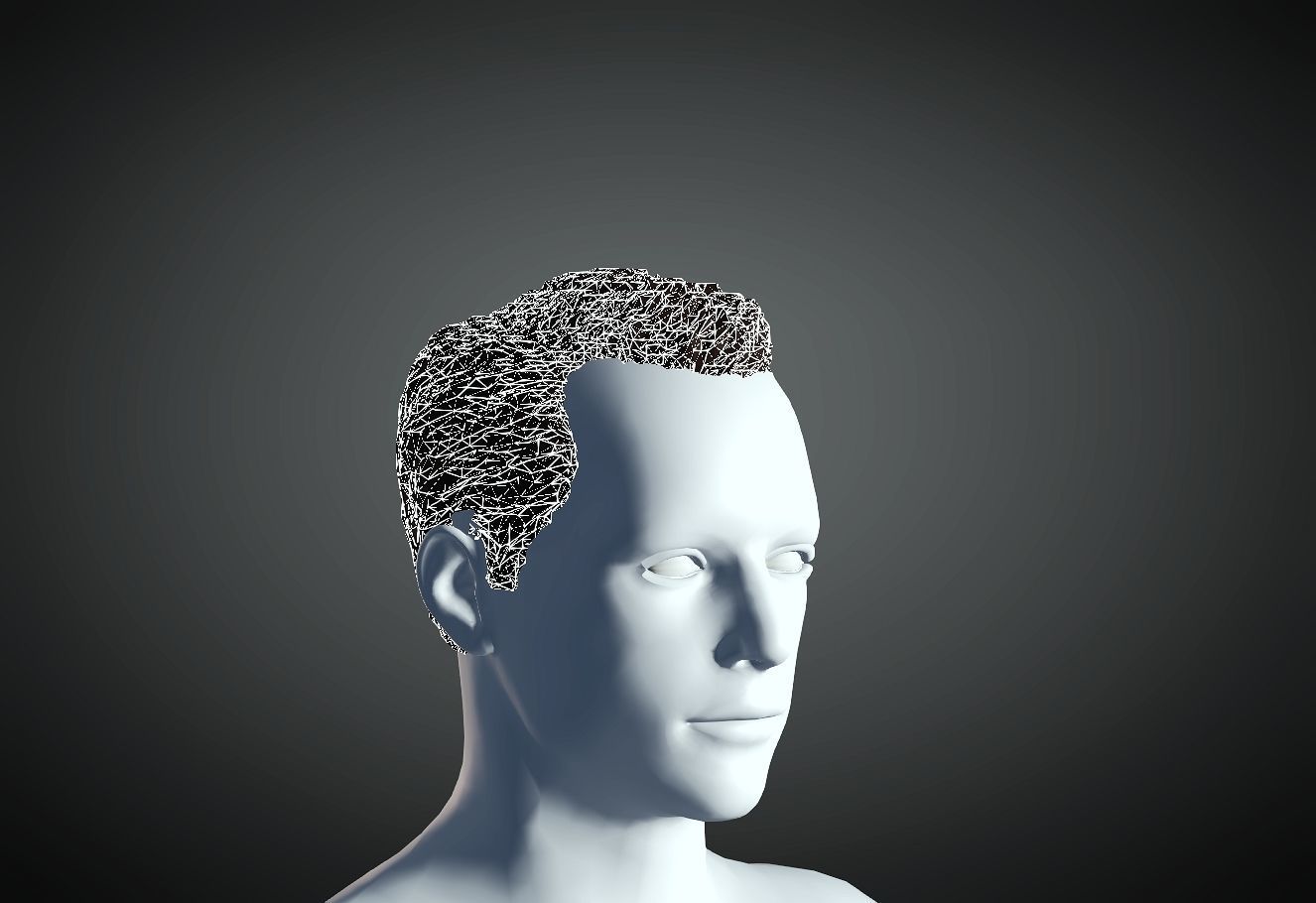 3D Hair style for Man 12  3D print model_4