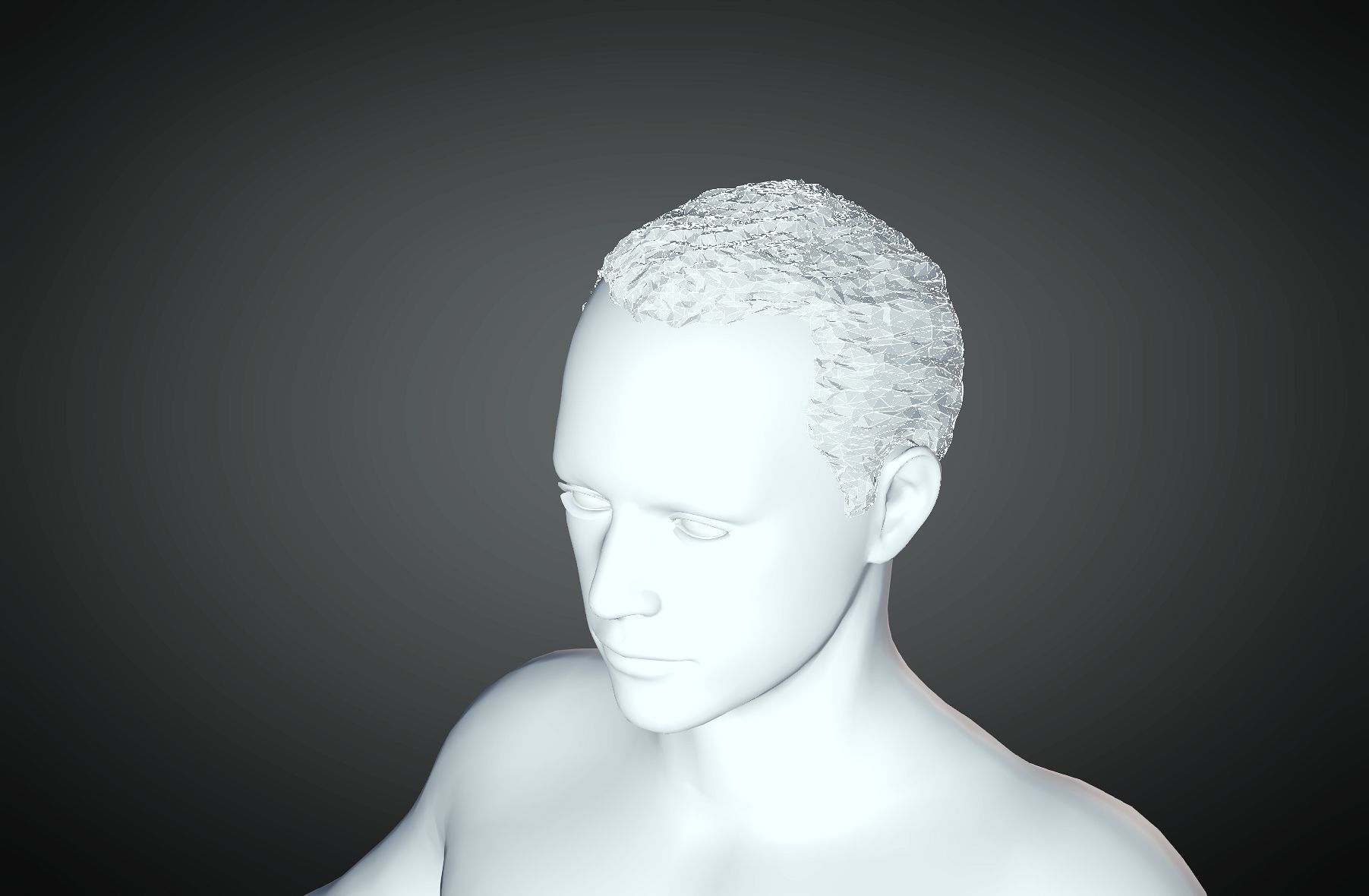3D Hair style for Man 12  3D print model_2