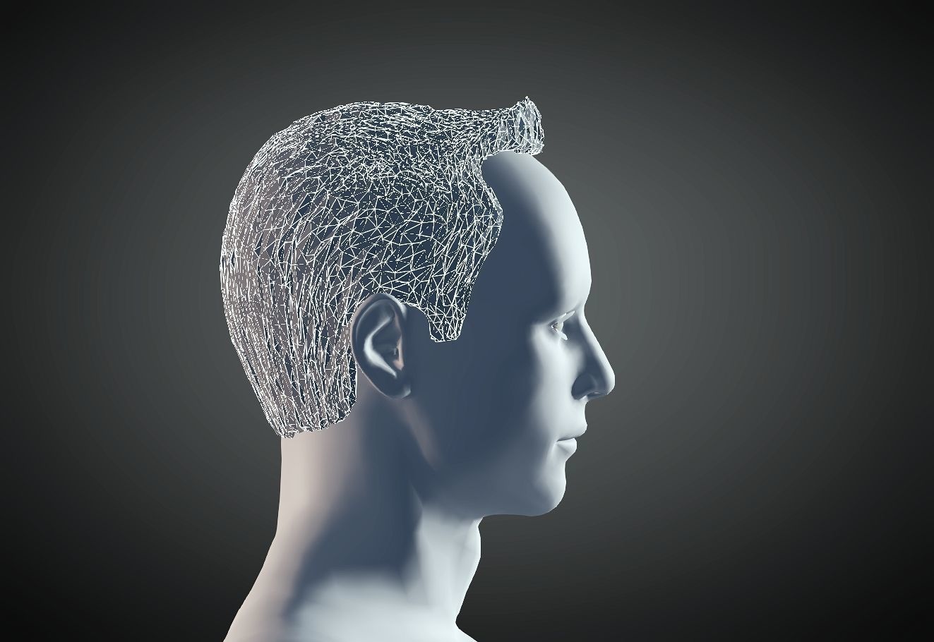 3D Hair style for Man 14 3D print model_4