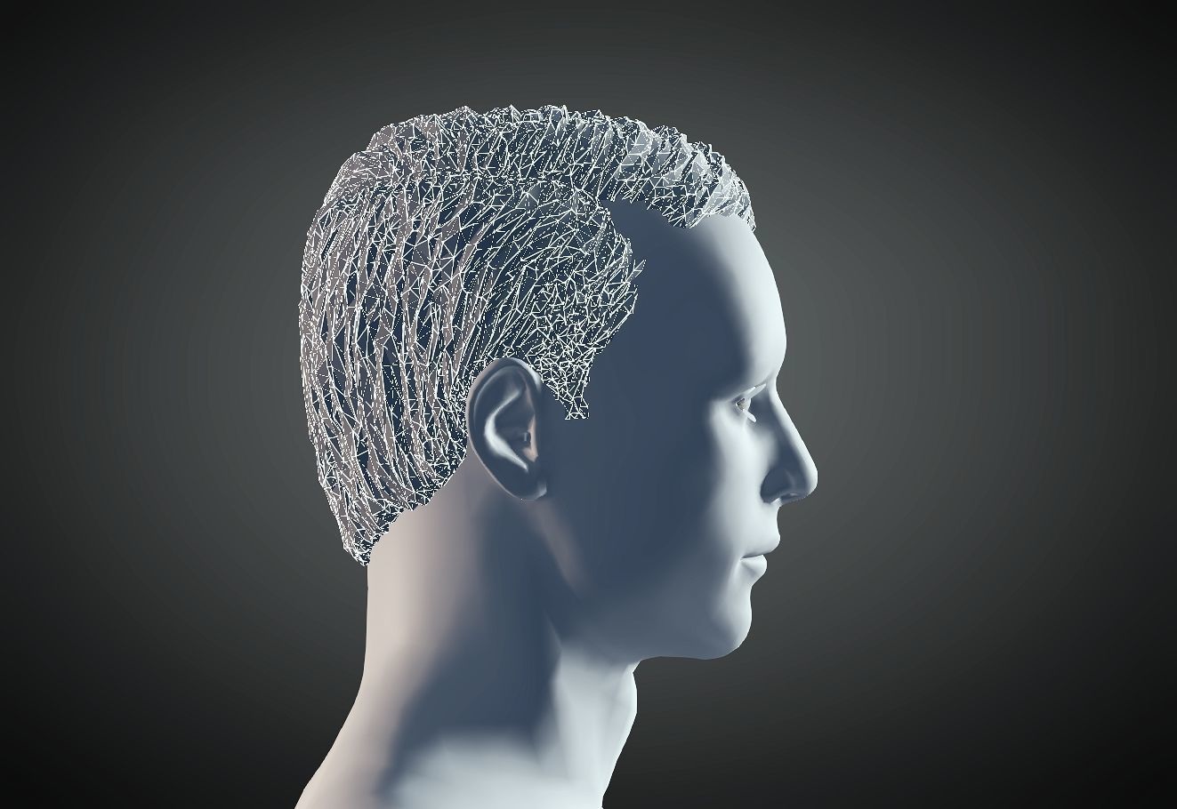 3D Hair style for Man 16 3D print model_4