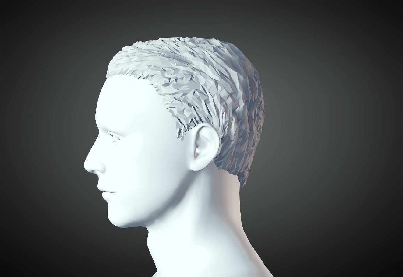 3D Hair style for Man 16 3D print model_5
