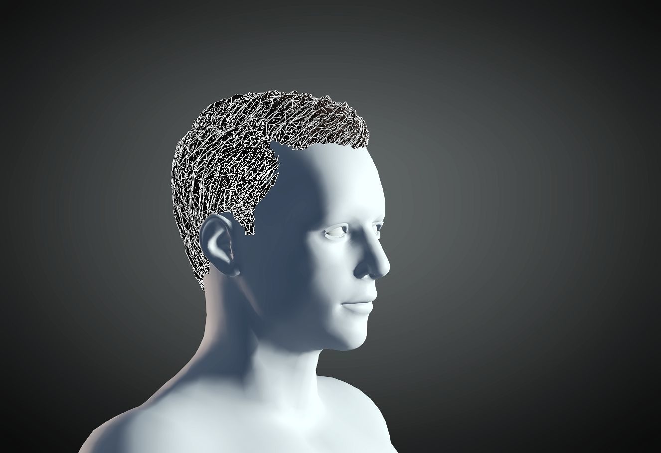 3D Hair style for Man 16 3D print model_2