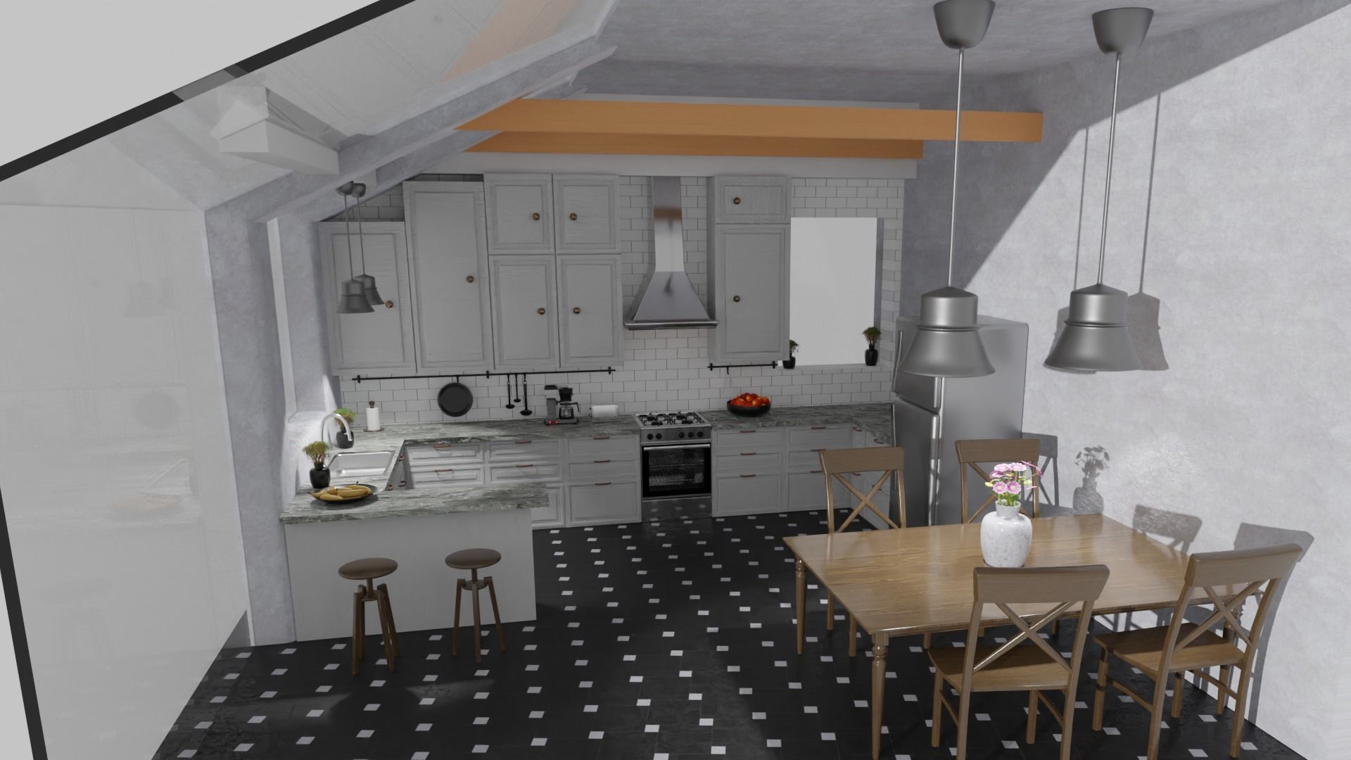 Modern Kitchen Free 3D model_4