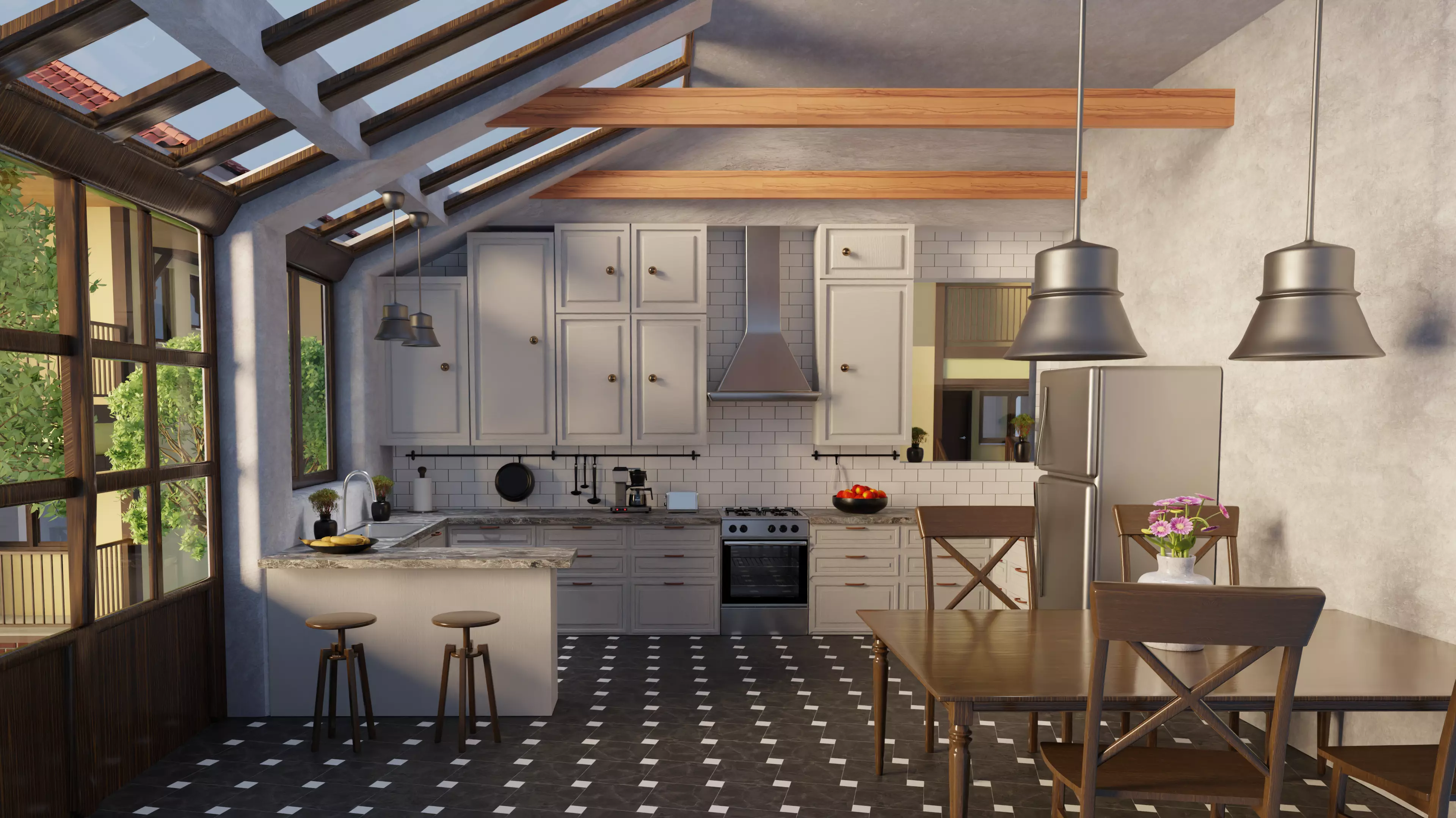 Modern Kitchen Free 3D model_0