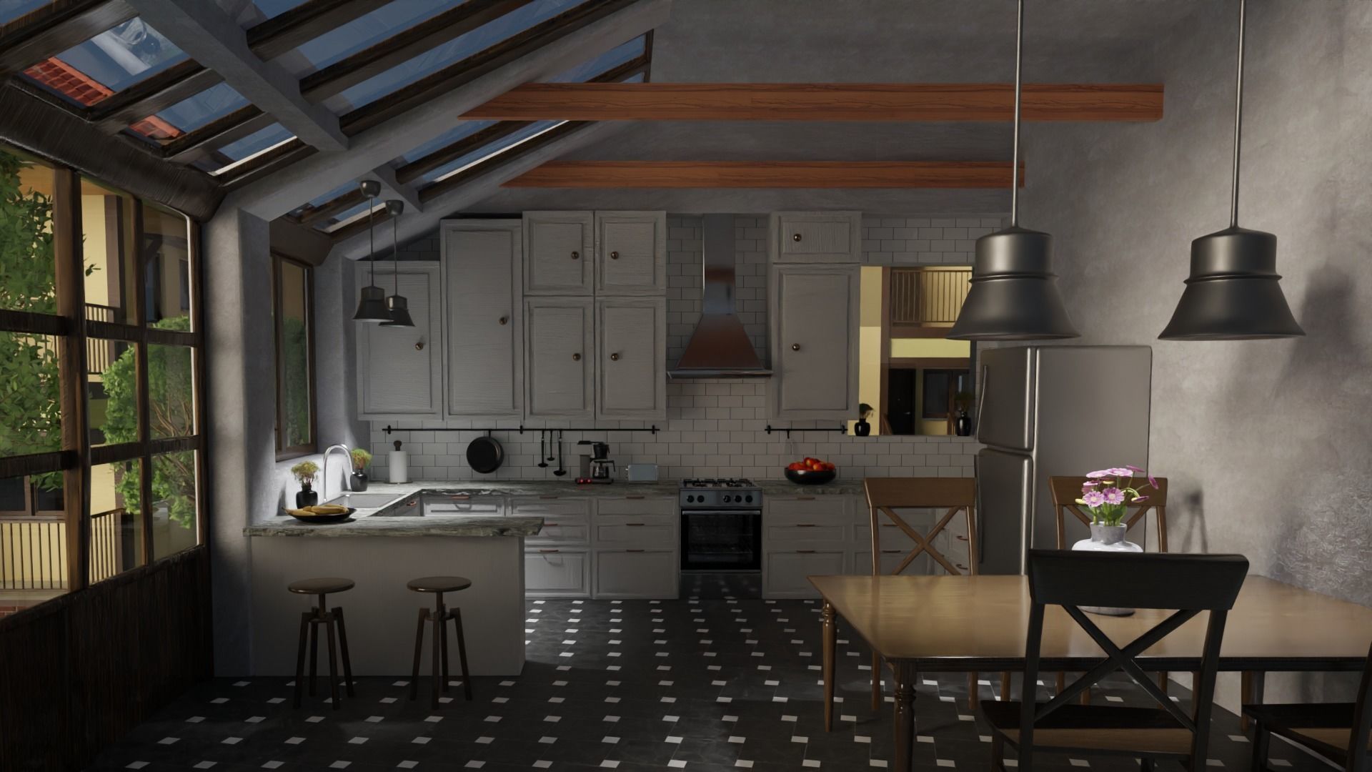Modern Kitchen Free 3D model_5