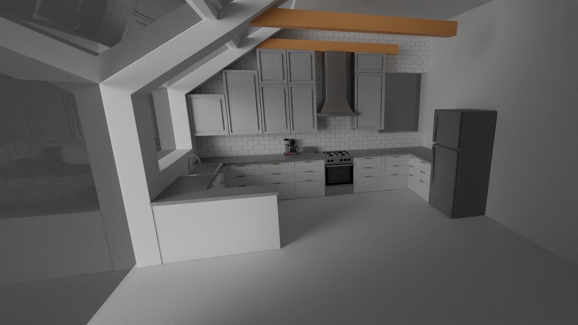 Modern Kitchen Free 3D model_7