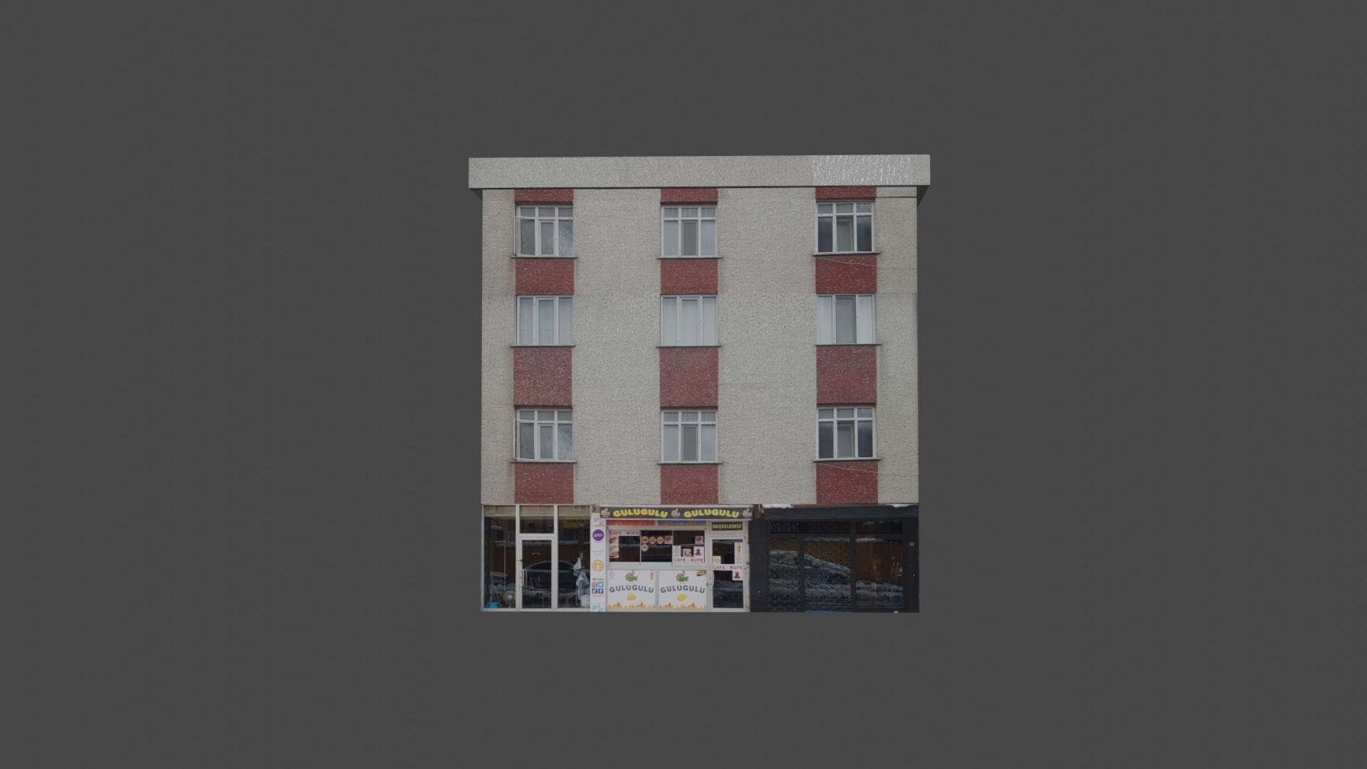 Architectural Building-6 Low-poly 3D model_2