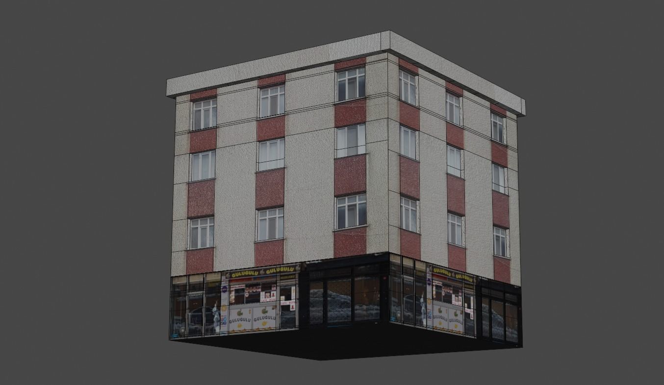 Architectural Building-6 Low-poly 3D model_4