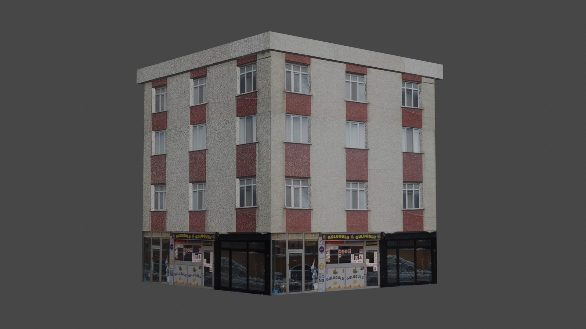 Architectural Building-6 Low-poly 3D model_1
