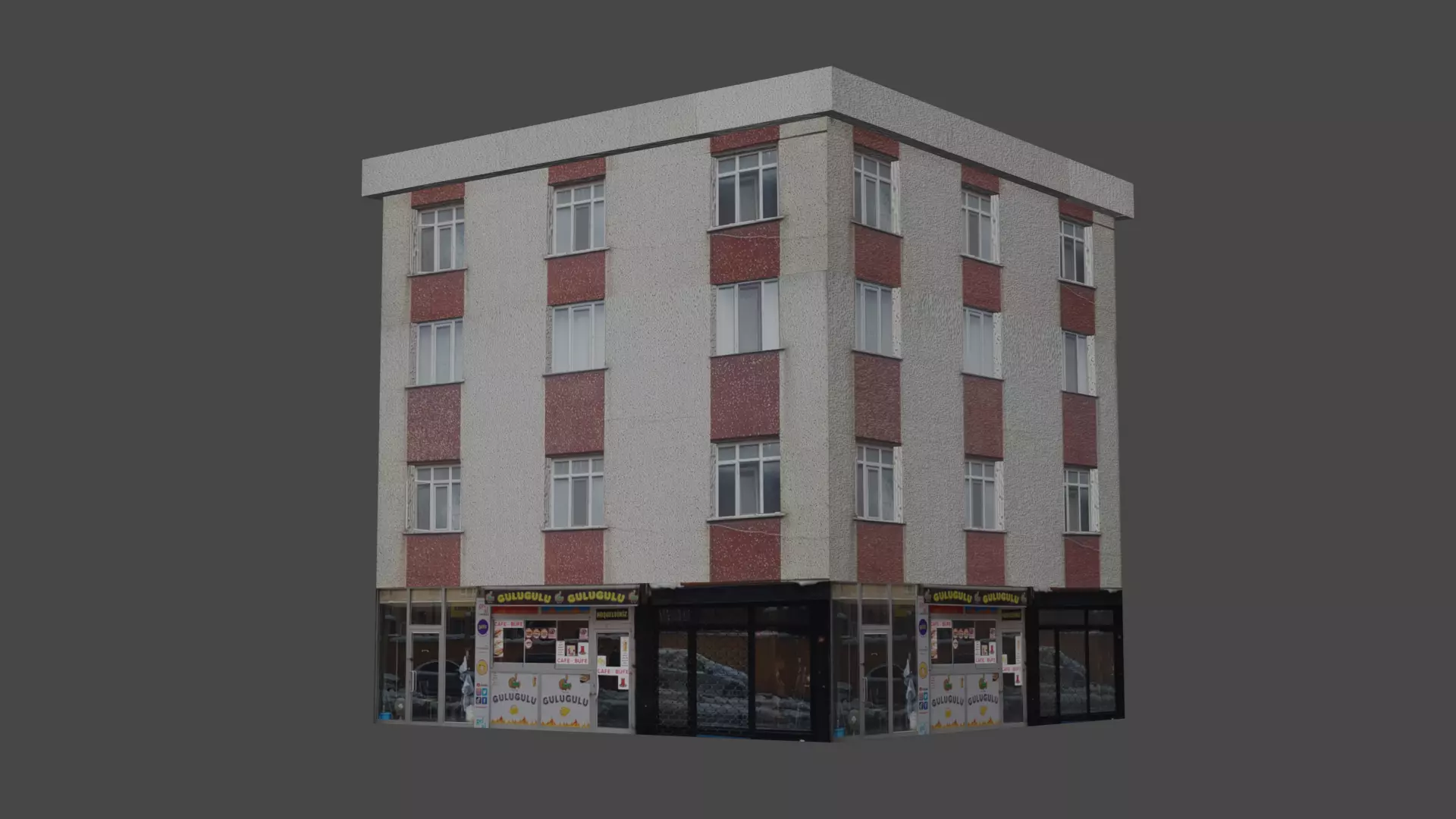 Architectural Building-6 Low-poly 3D model_0