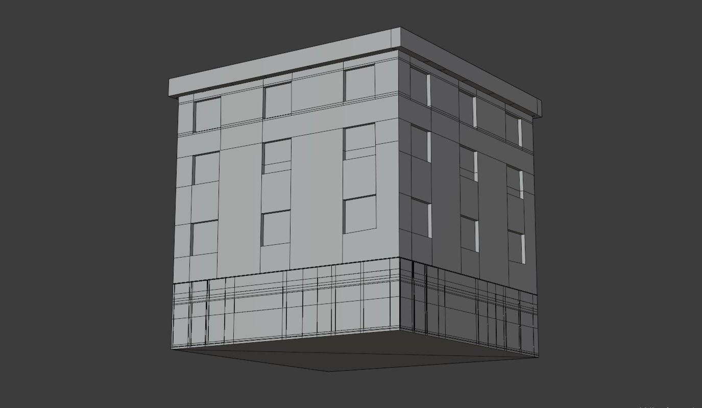 Architectural Building-6 Low-poly 3D model_5