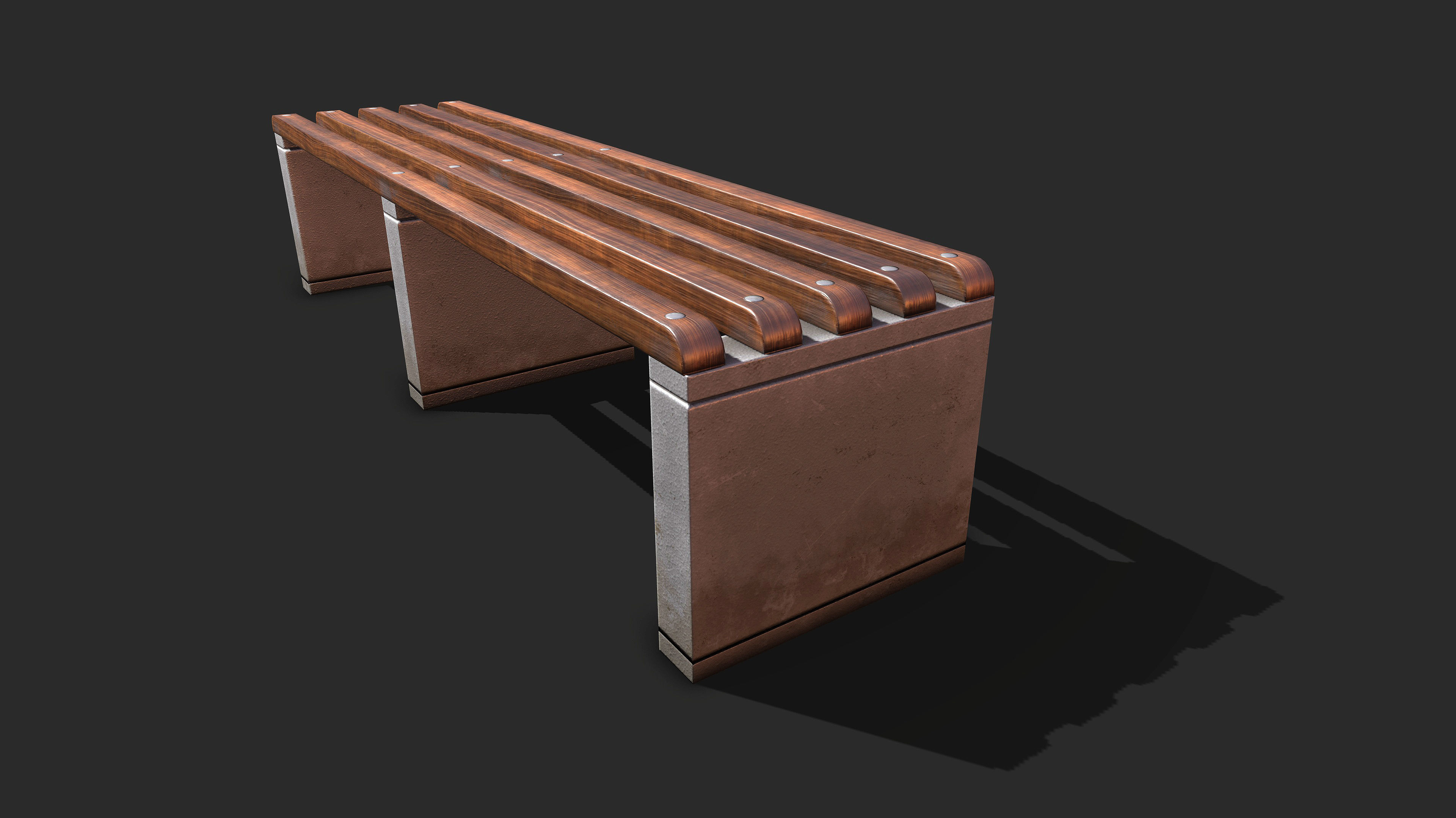Bench Low-poly 3D model_1