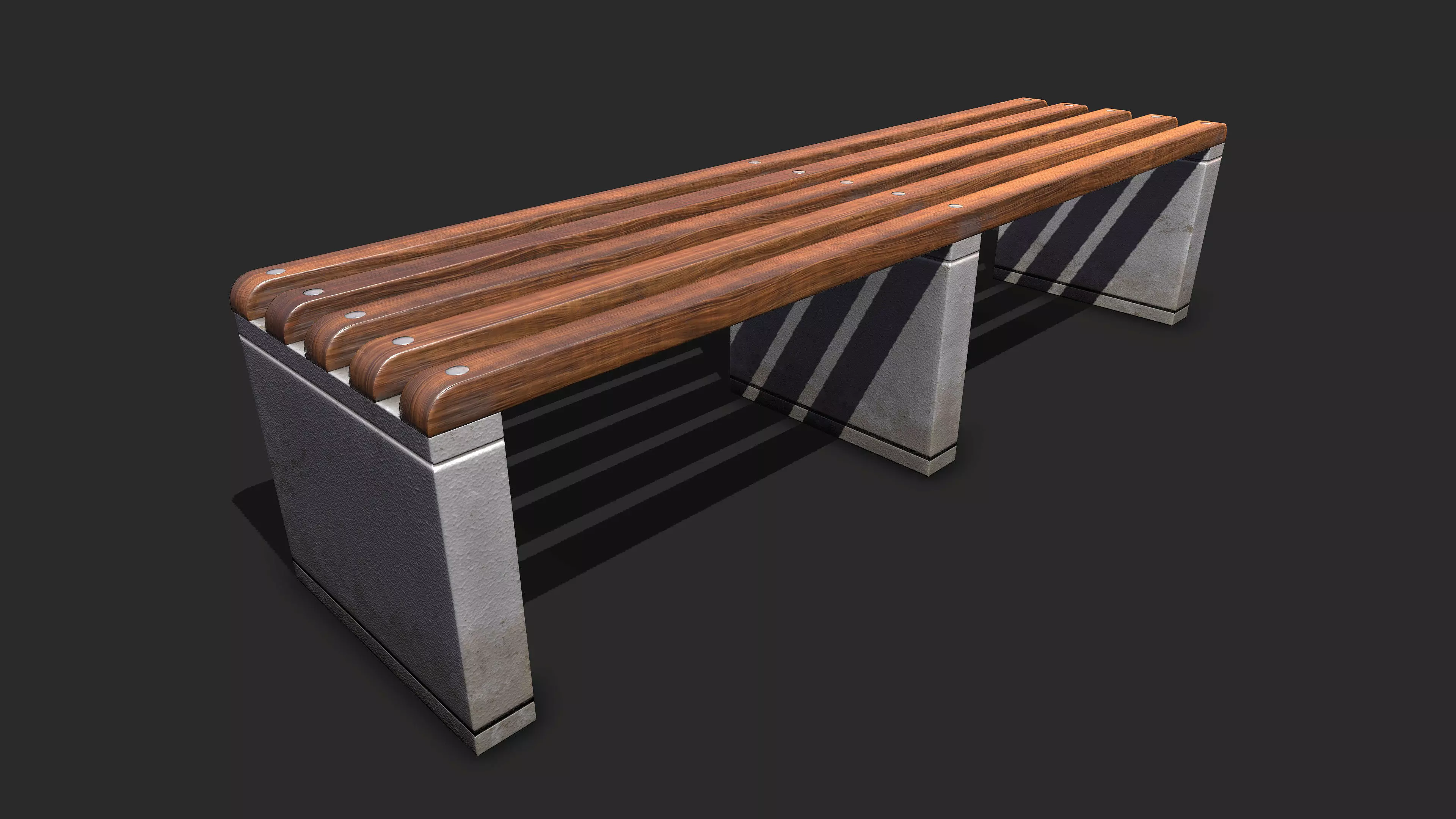 Bench Low-poly 3D model_0
