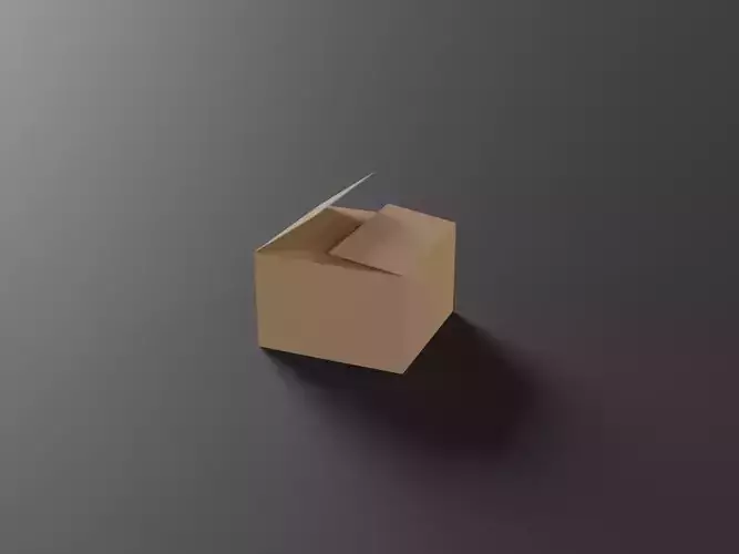 Cardboard box Low-poly 3D model
