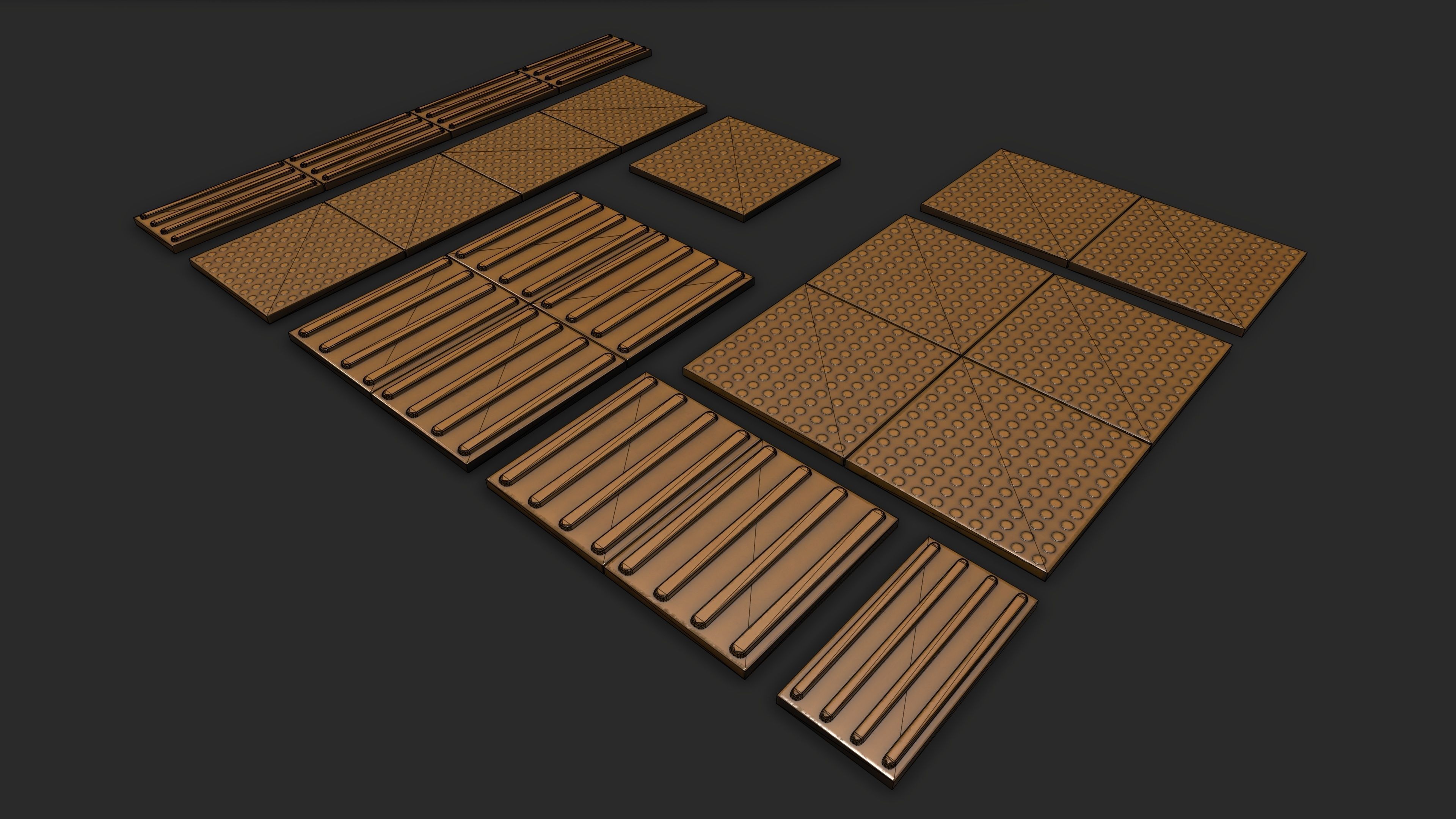 Blind Tile Low-poly 3D model_4