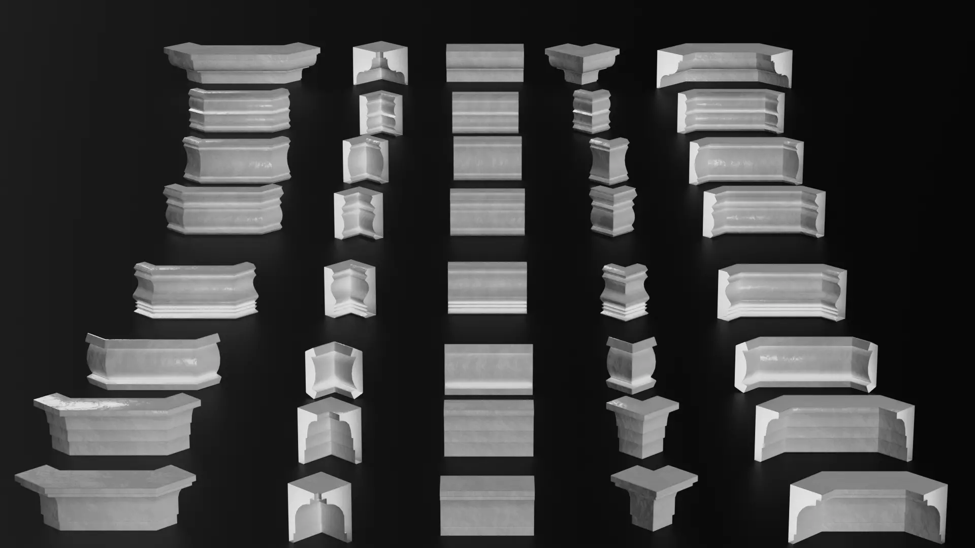 24 plaster frame Low-poly 3D model
