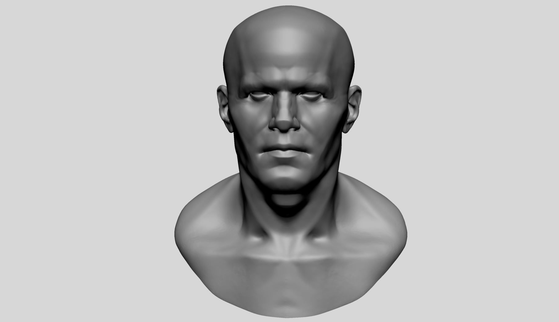 Male Head B 3D model_7