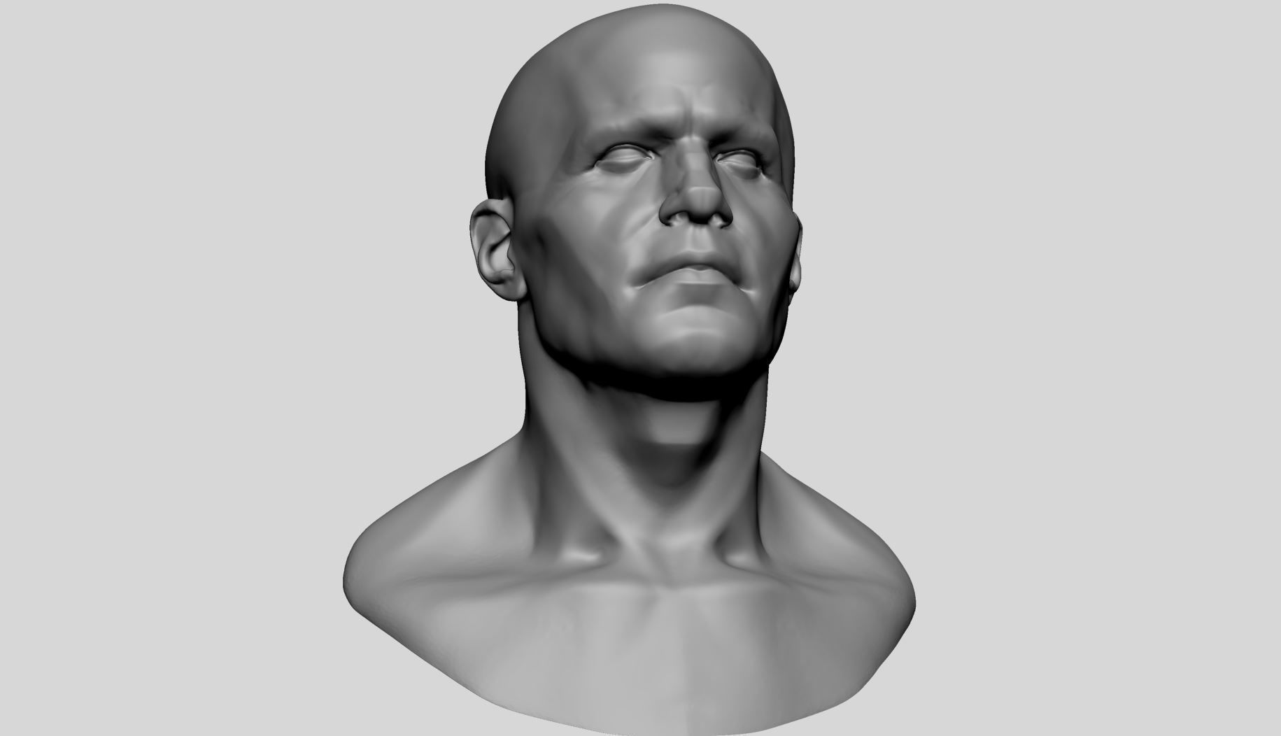 Male Head B 3D model_8