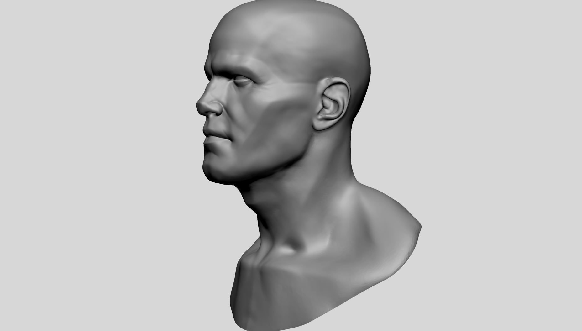 Male Head B 3D model_6