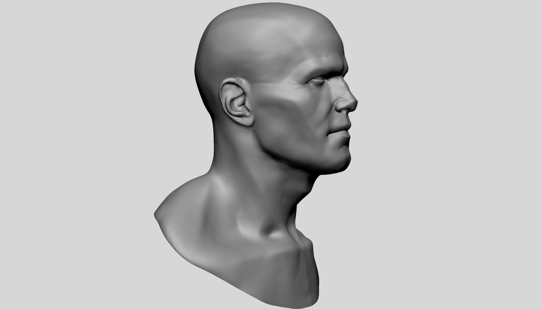 Male Head B 3D model_1