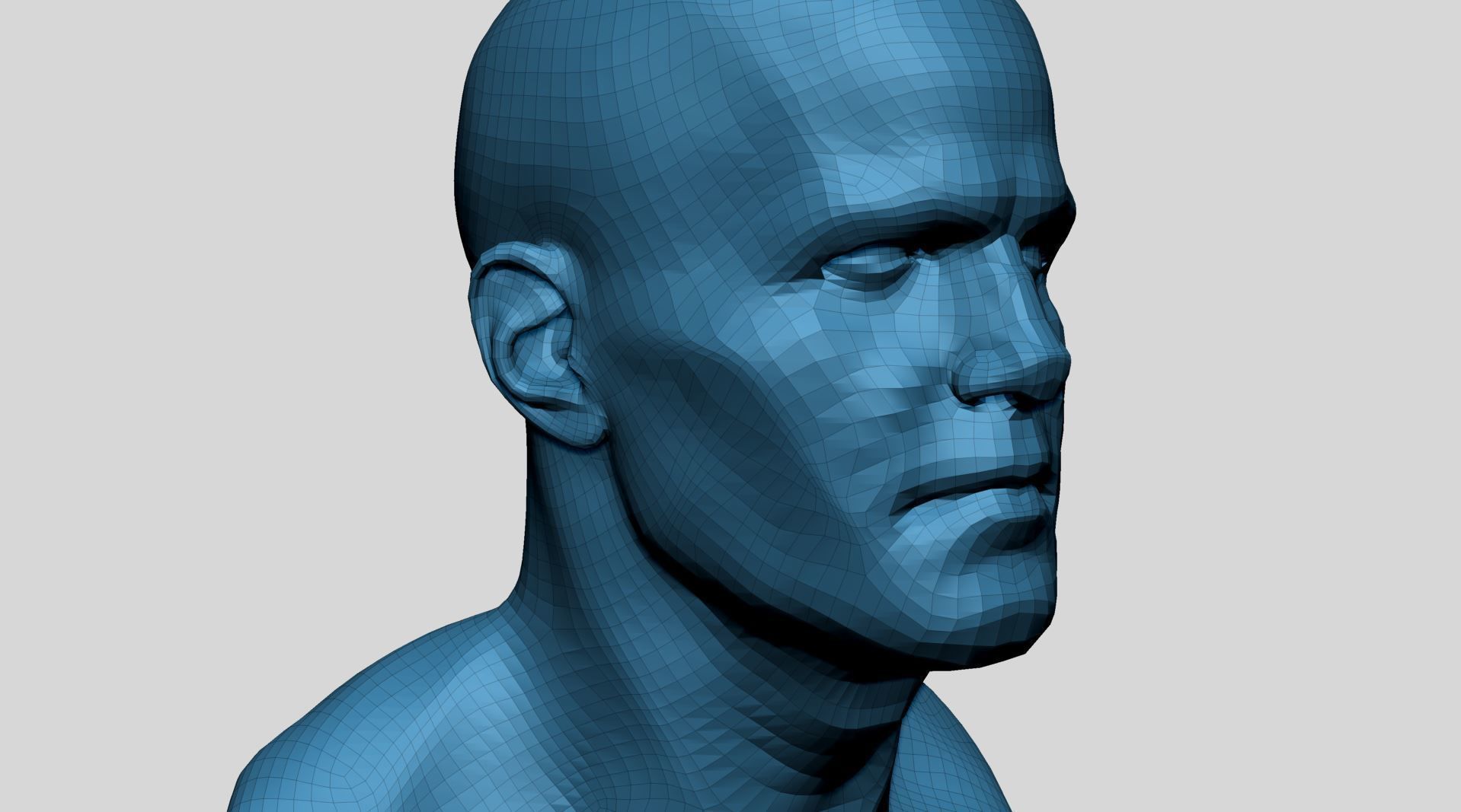 Male Head B 3D model_10