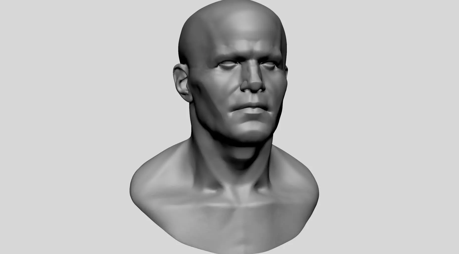 Male Head B 3D model_0