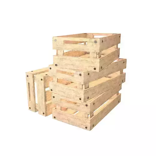 Pile Of Empty Wooden Crates v1 002