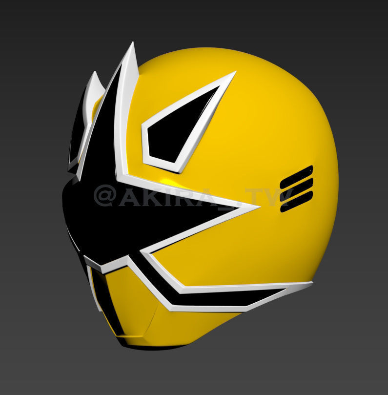 Power Ranger Gold Samurai Ranger Helmet  3D print model_1