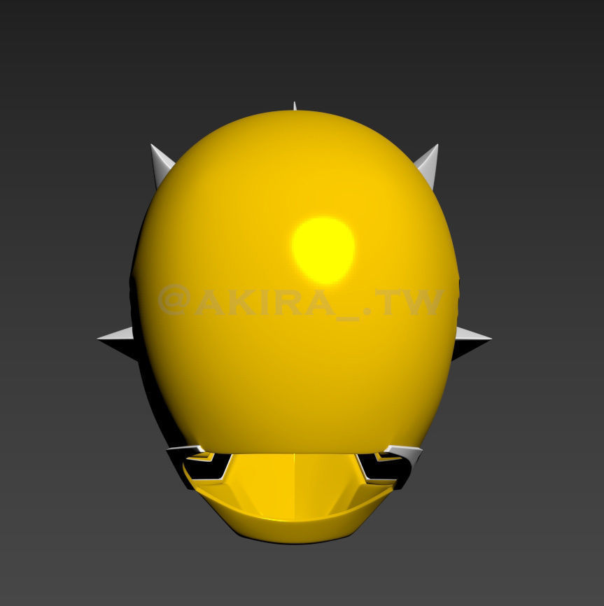 Power Ranger Gold Samurai Ranger Helmet  3D print model_4