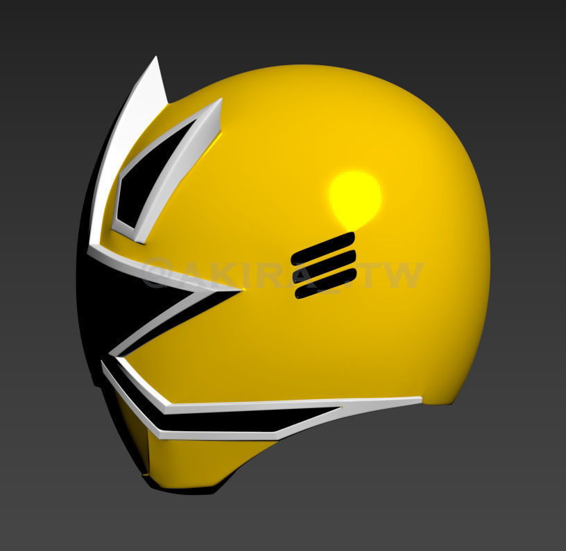 Power Ranger Gold Samurai Ranger Helmet  3D print model_2