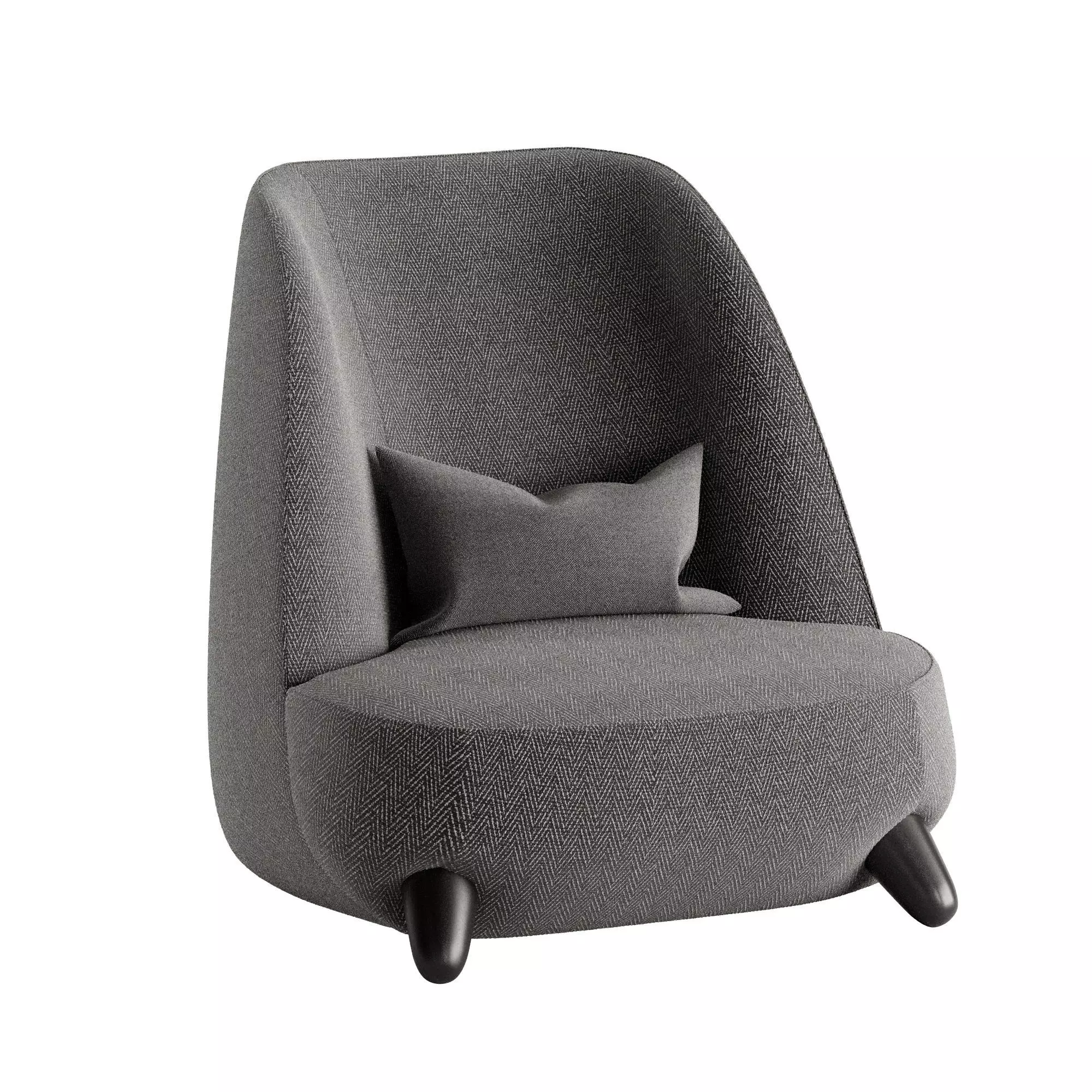 Gradisca lounge chair with legs 3D model_0