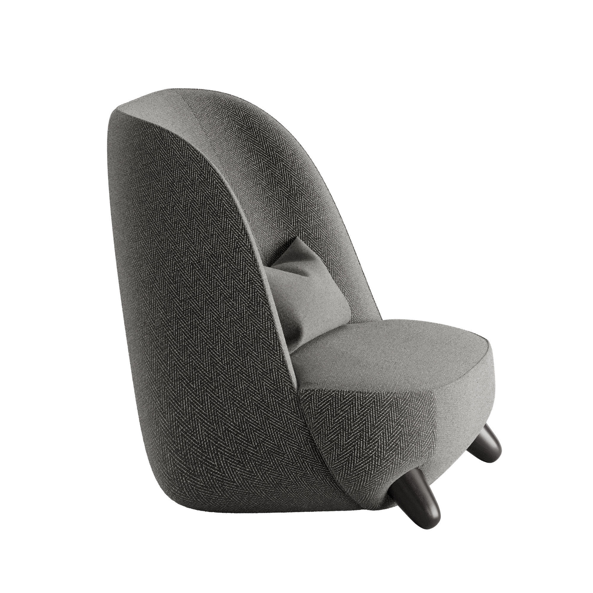 Gradisca lounge chair with legs 3D model_3